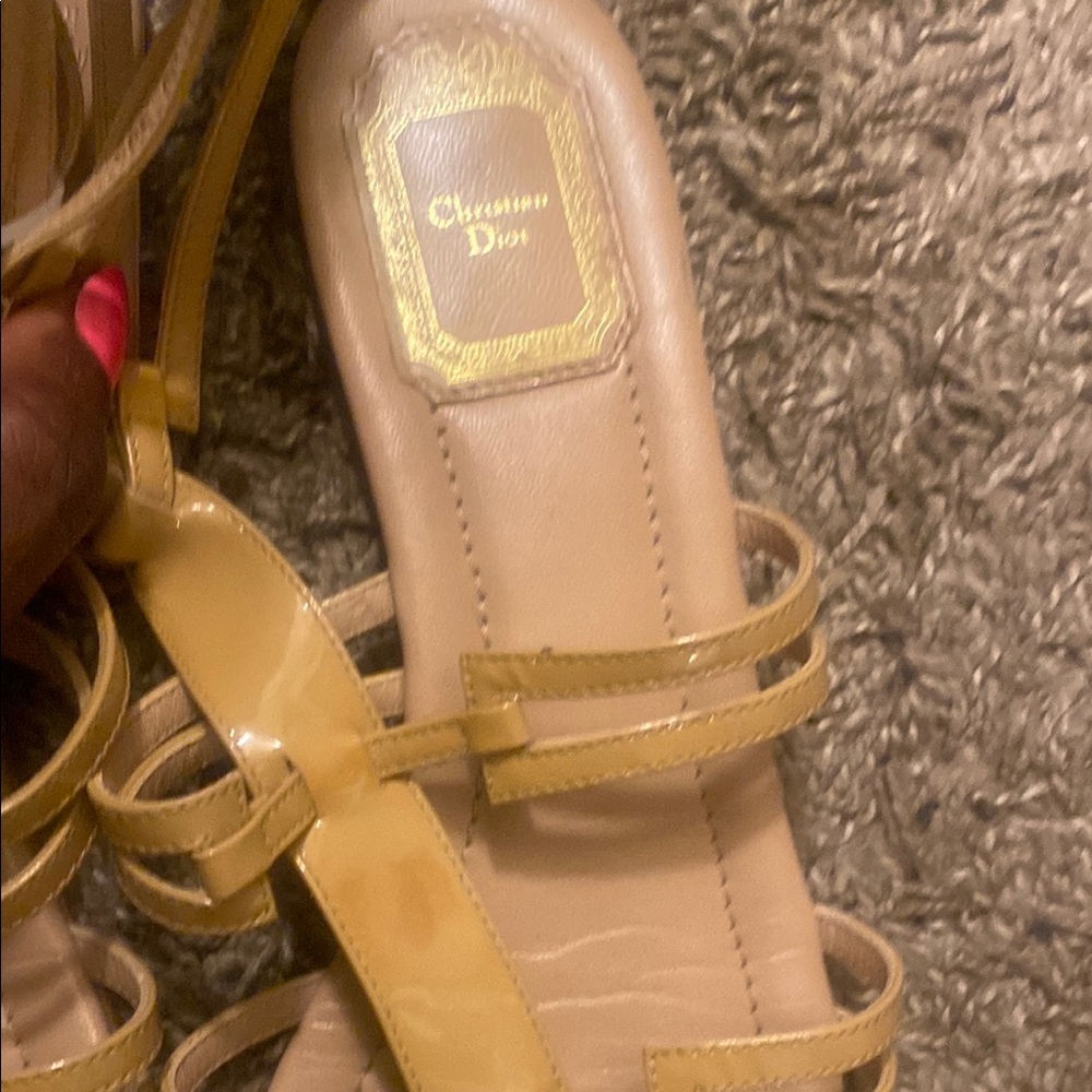 Dior Yellow Sandals with Strappy Design